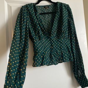 AFRM polka dots green shirt
